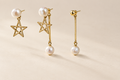 Multiple Combinations Earrings M-01 - model wearing star stud style